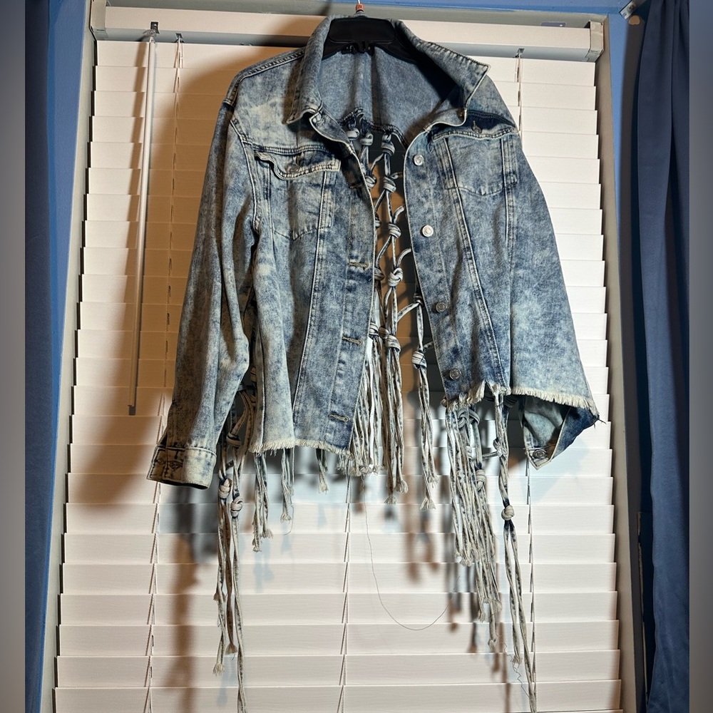 Woman’s plus size blue jeans jacket